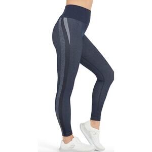 Spanx Seamless Track Stripe Legging Navy Haze High Waist Stretch 50232R S NWT